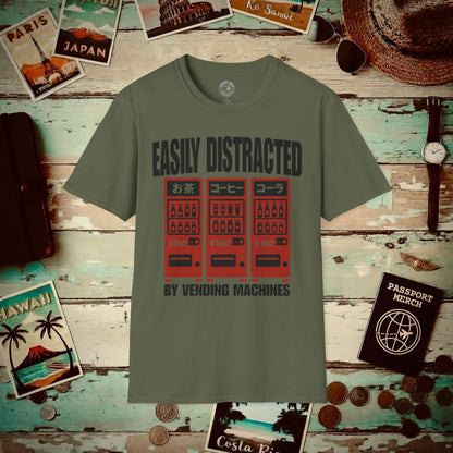 Easily Distracted by Vending Machines, Japan T-Shirt Military Green / S