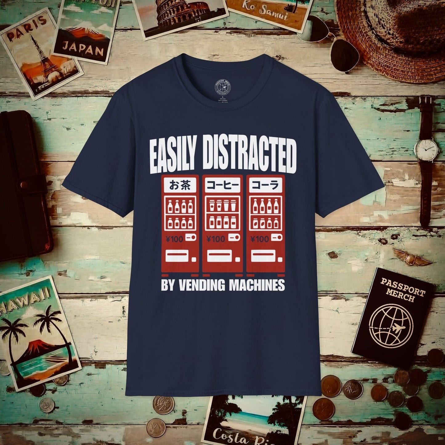 Easily Distracted by Vending Machines, Japan T-Shirt Navy / S
