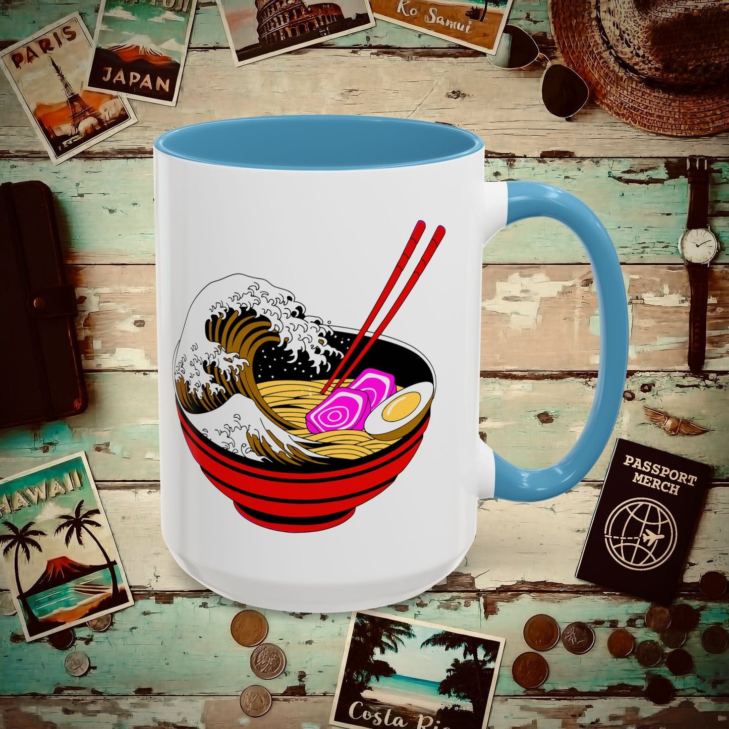 Eating Ramen in Japan Be Like 15oz Mug Light Blue / 15oz