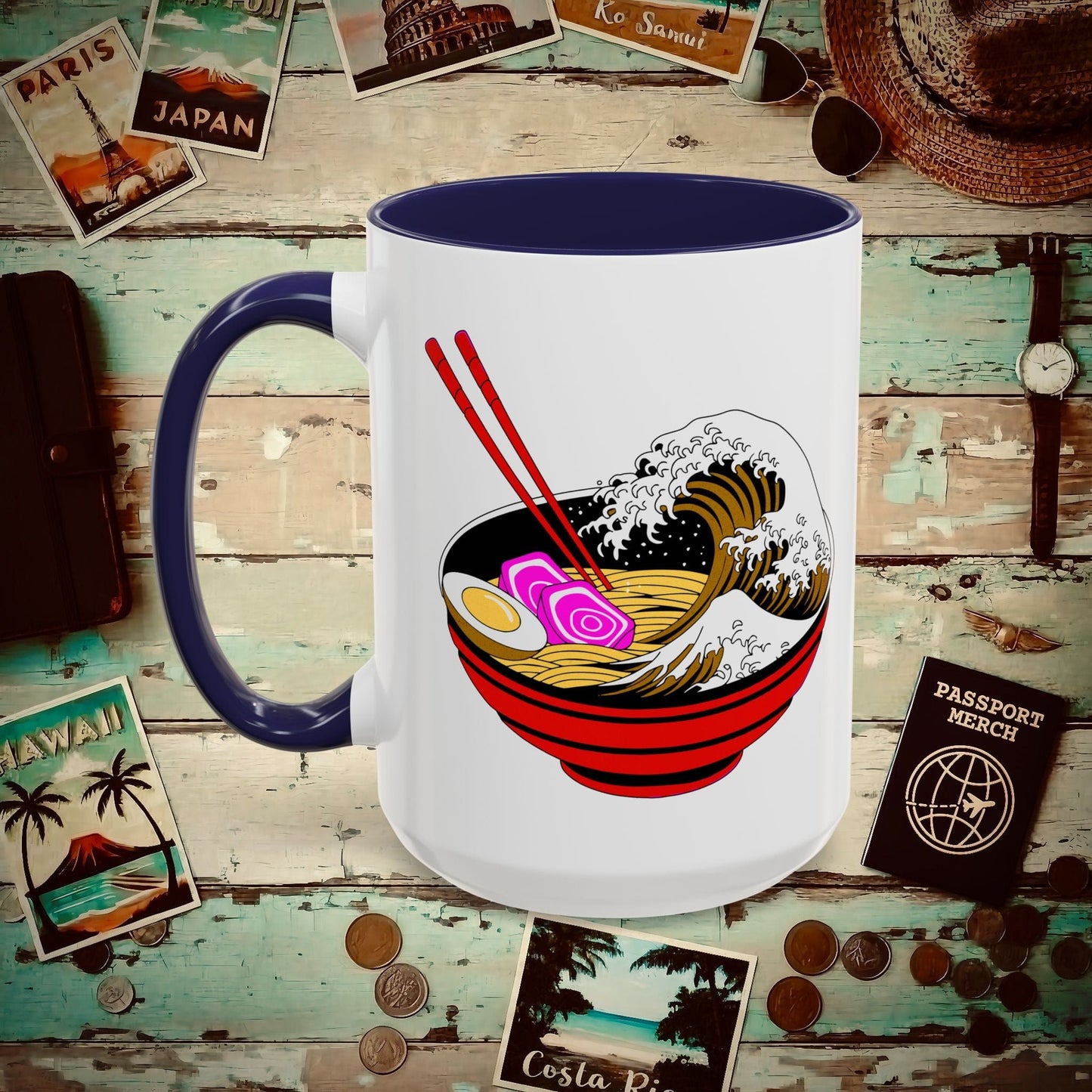 Eating Ramen in Japan Be Like 15oz Mug Navy / 15oz