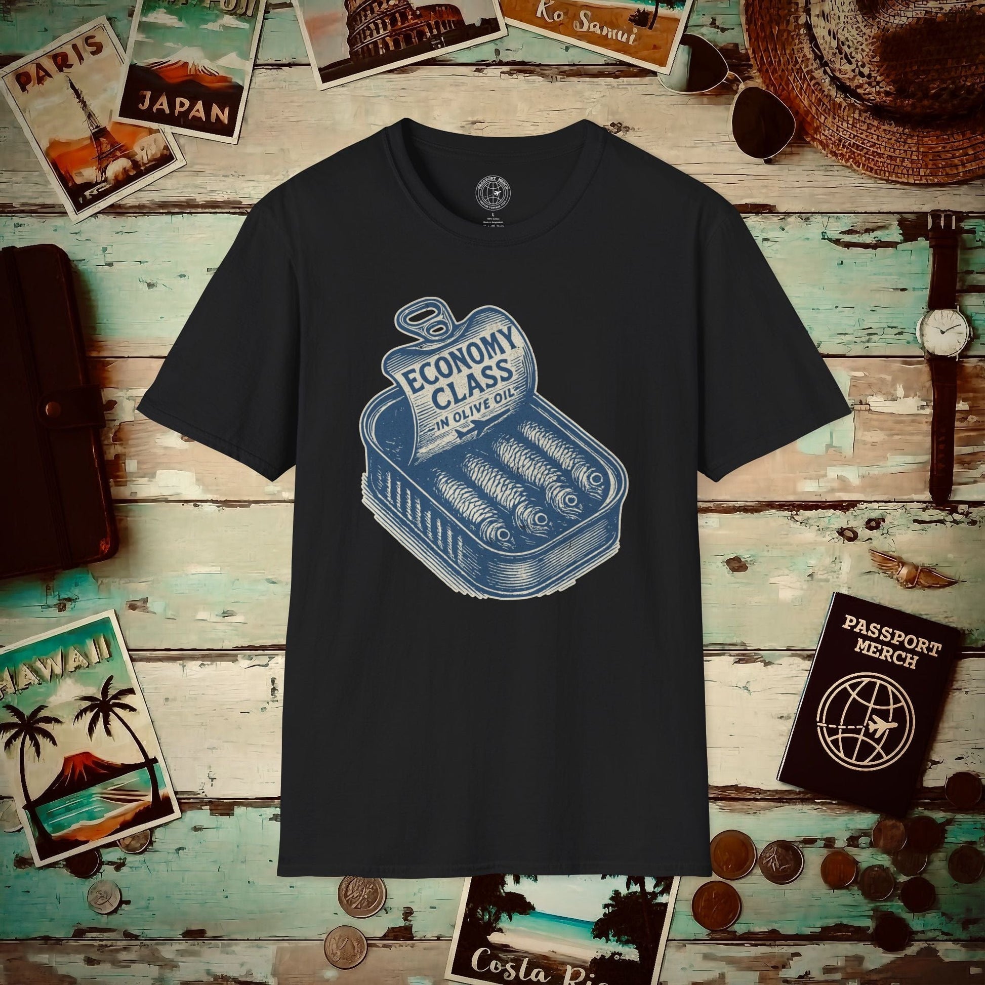 Economy Class Sardines T-Shirt Black / S