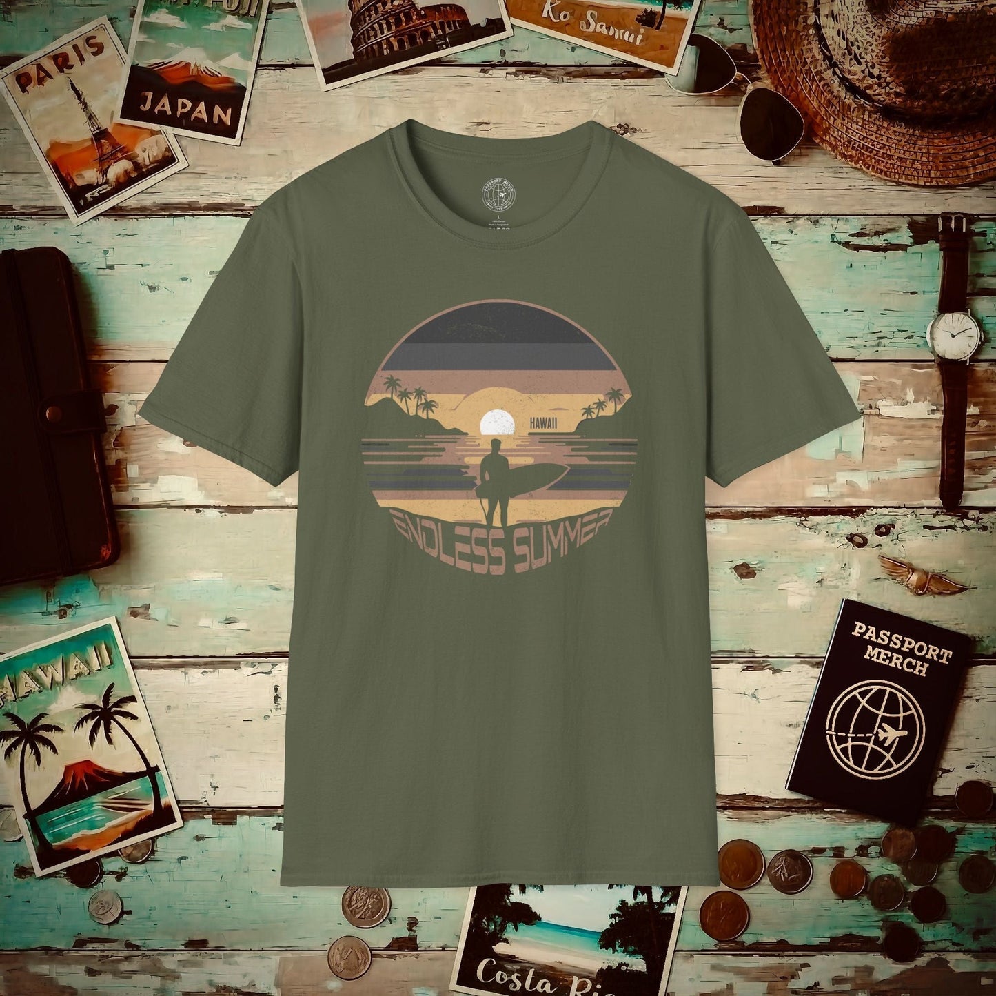 Endless Summer, Hawaii T-Shirt Military Green / S