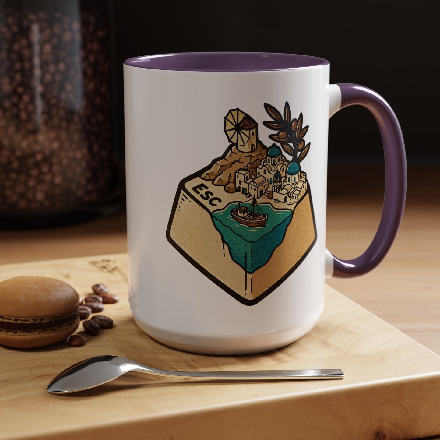Escape Key To... Greece 15oz Mug Purple / 15oz