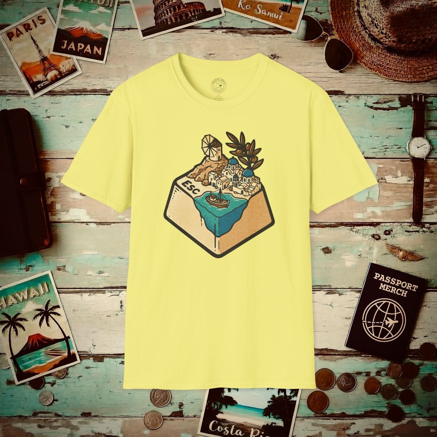 Escape Key To... Greece T-Shirt Cornsilk / S