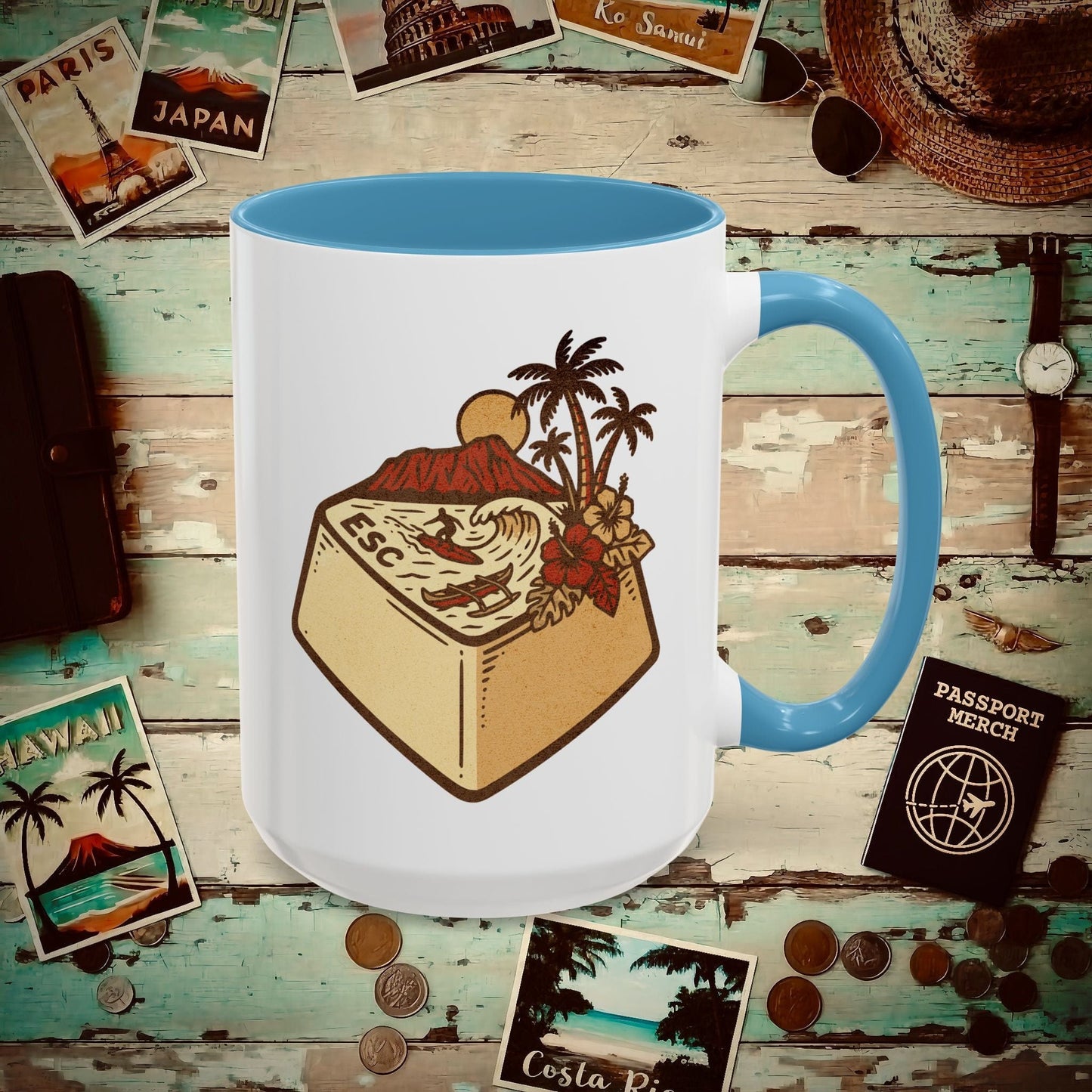 Escape Key To... Hawaii 15oz Mug Light Blue / 15oz