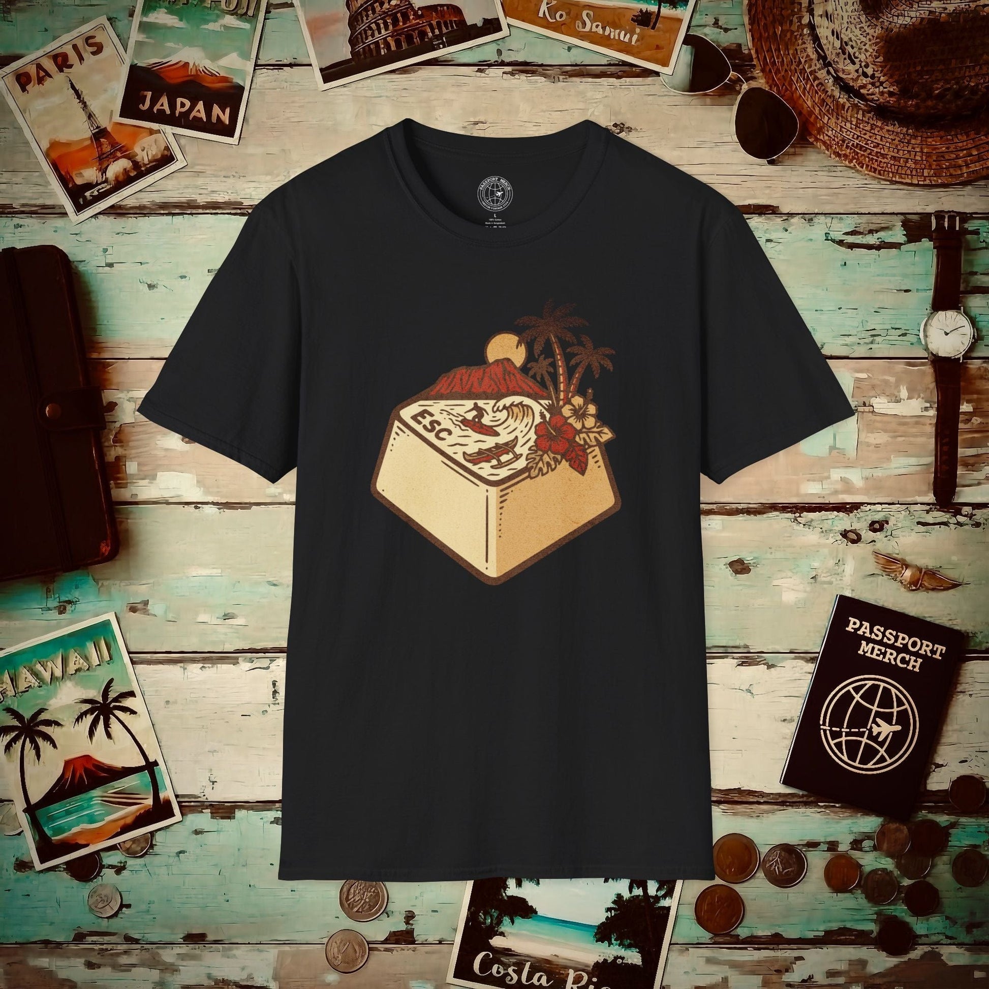Escape Key To... Hawaii T-Shirt Black / S