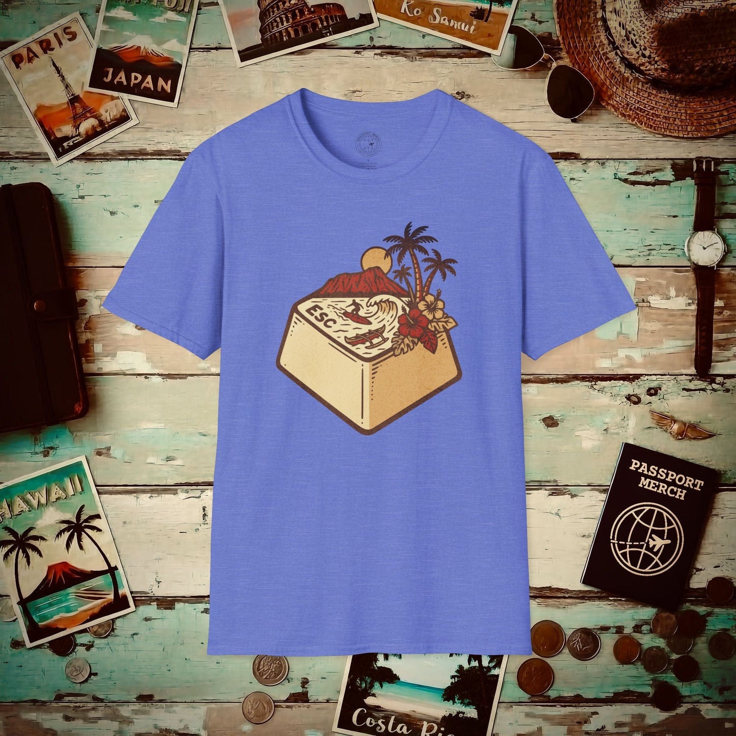 Escape Key To... Hawaii T-Shirt Heather Royal / S