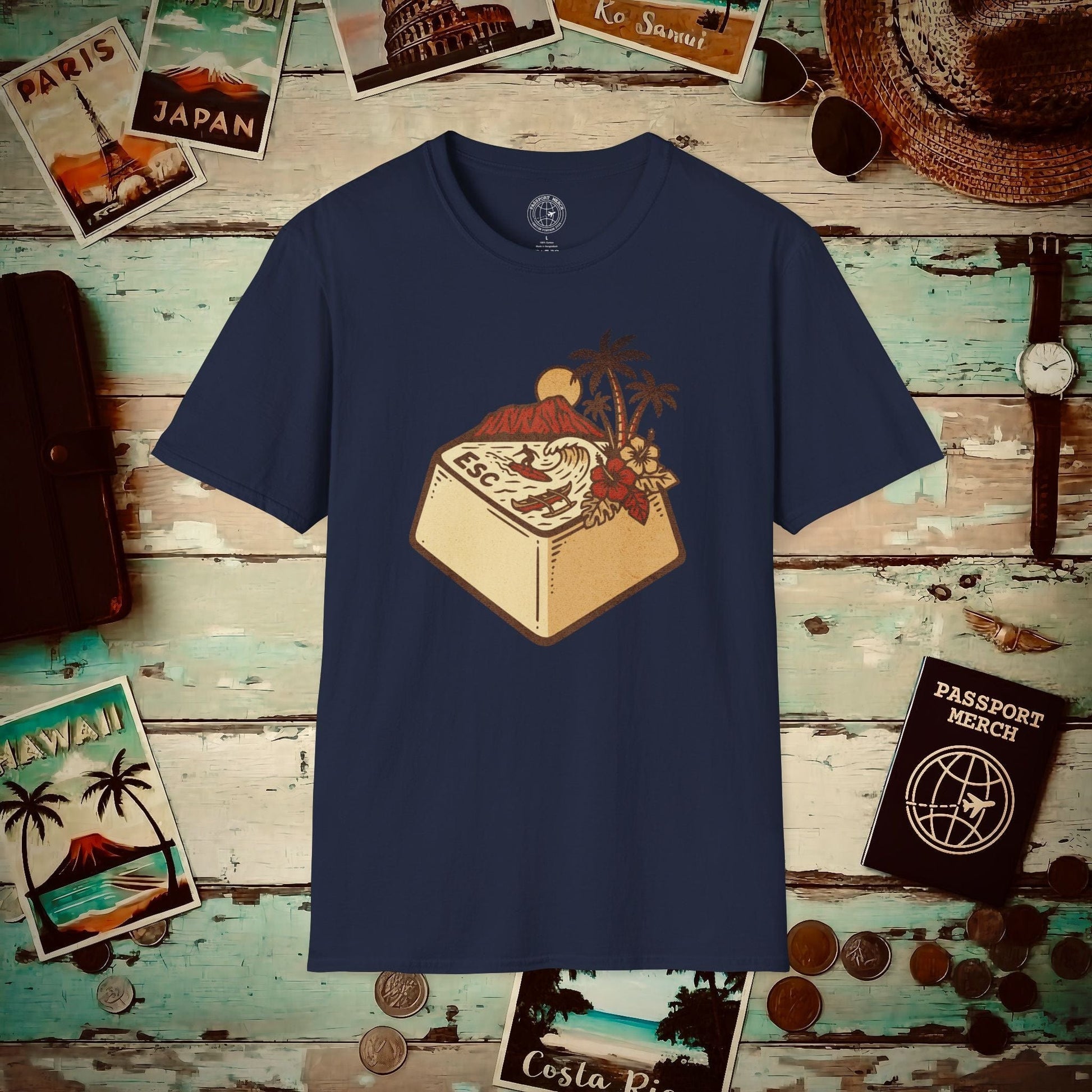 Escape Key To... Hawaii T-Shirt Navy / S