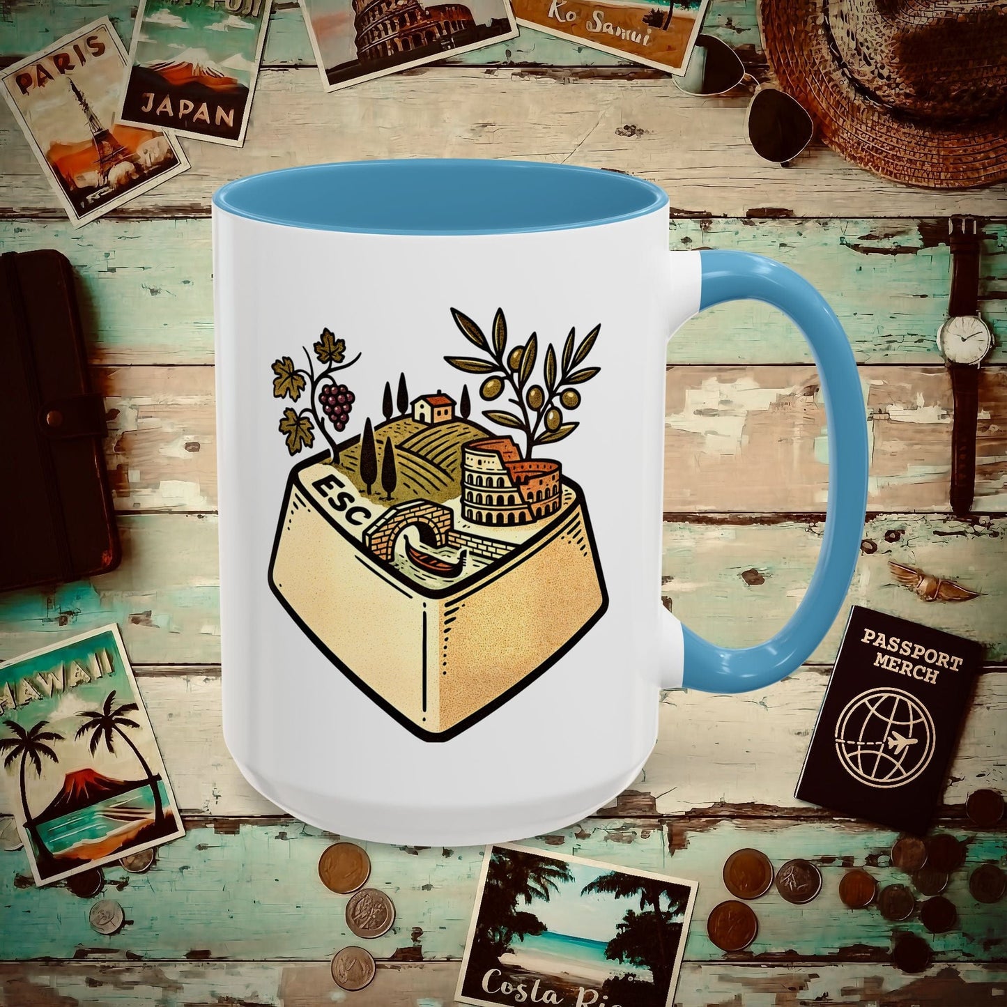 Escape Key To... Italy 15oz Mug Light Blue / 15oz