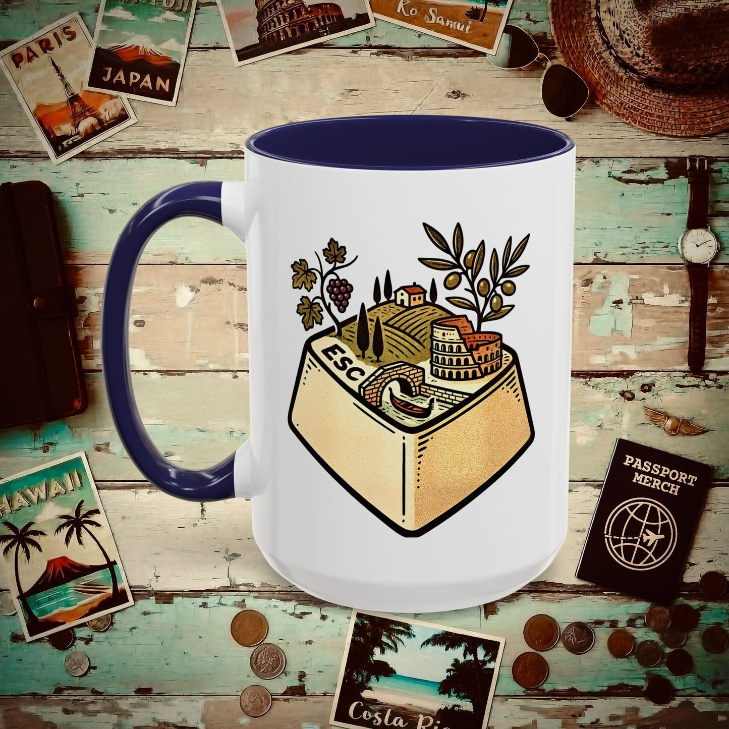 Escape Key To... Italy 15oz Mug Navy / 15oz