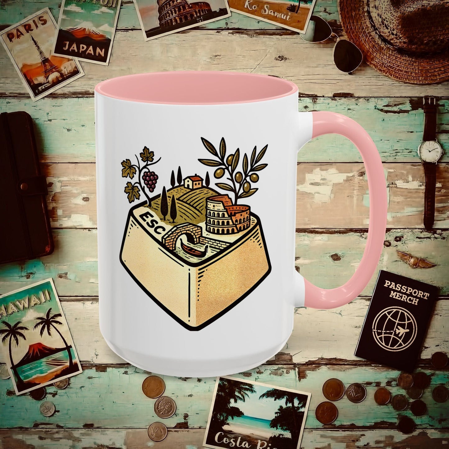Escape Key To... Italy 15oz Mug Pink / 15oz