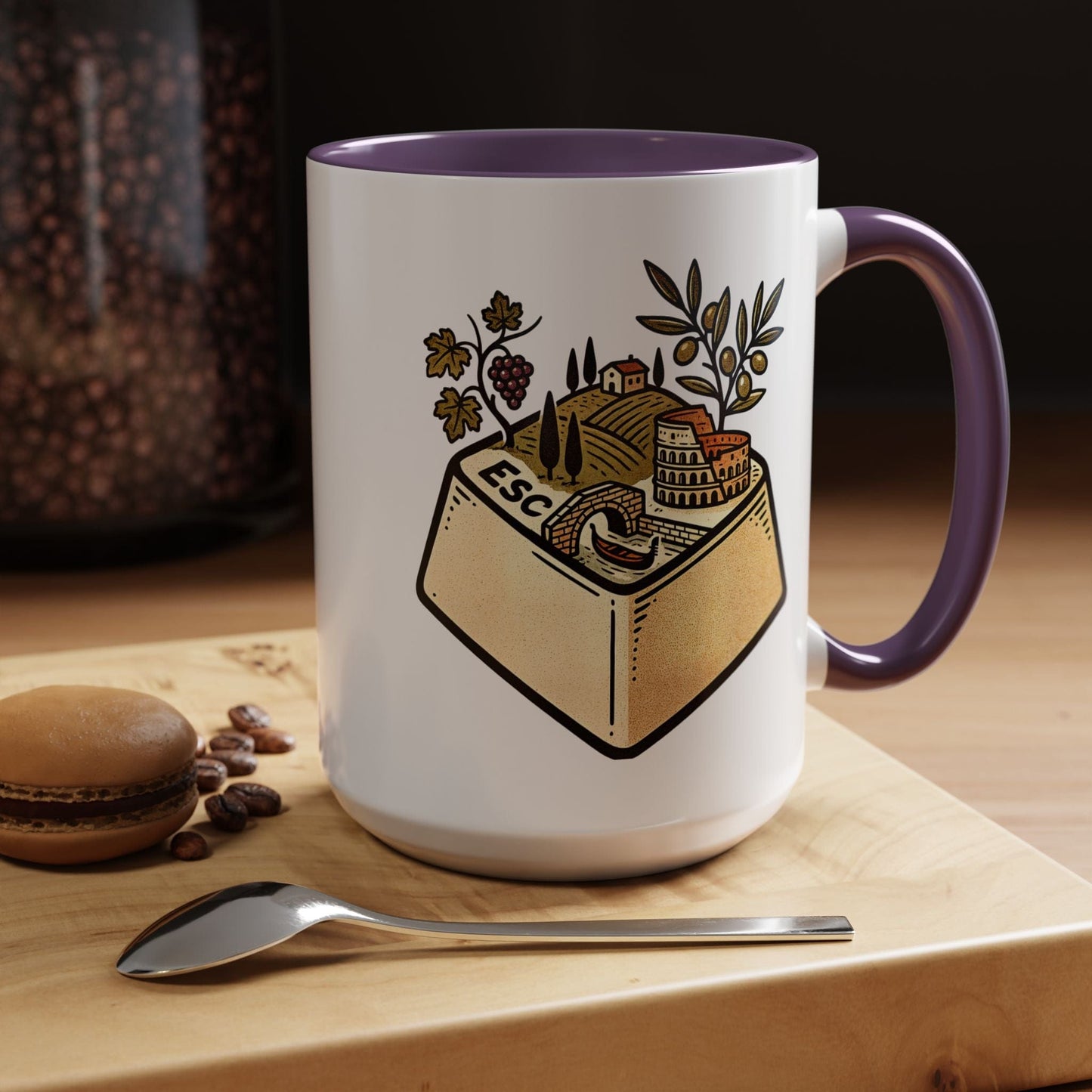 Escape Key To... Italy 15oz Mug Purple / 15oz