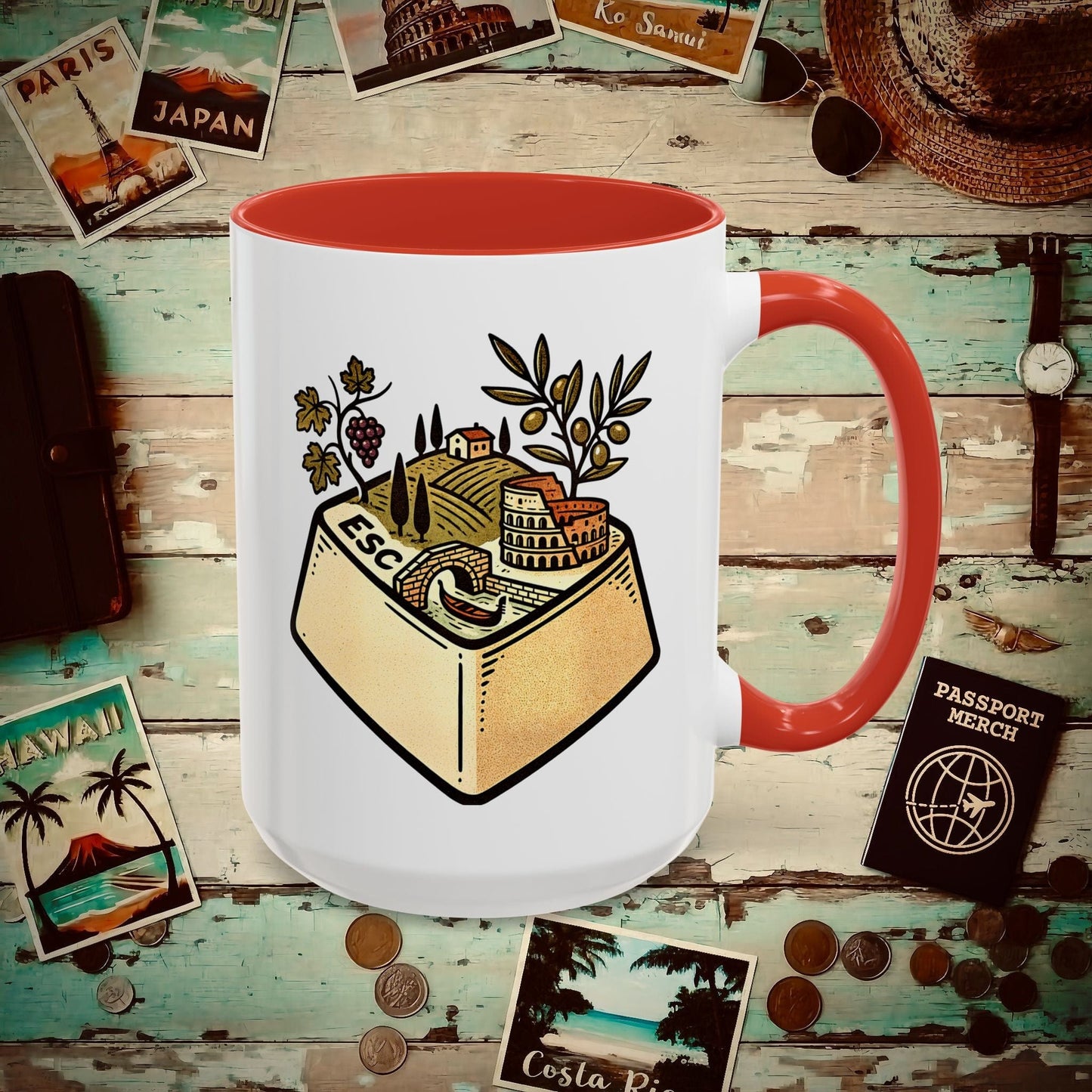Escape Key To... Italy 15oz Mug Red / 15oz
