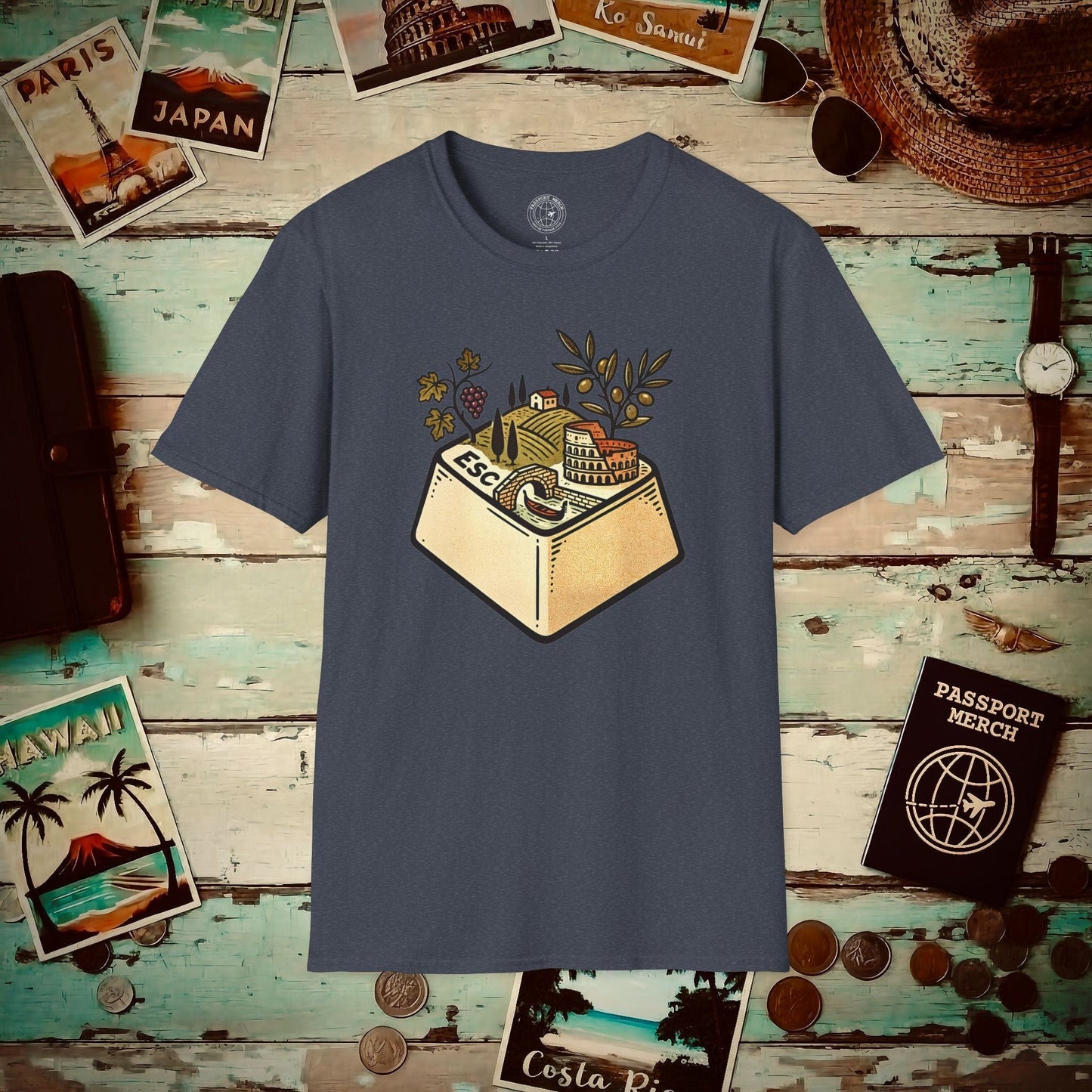 Escape Key To... Italy T-Shirt Heather Navy / S