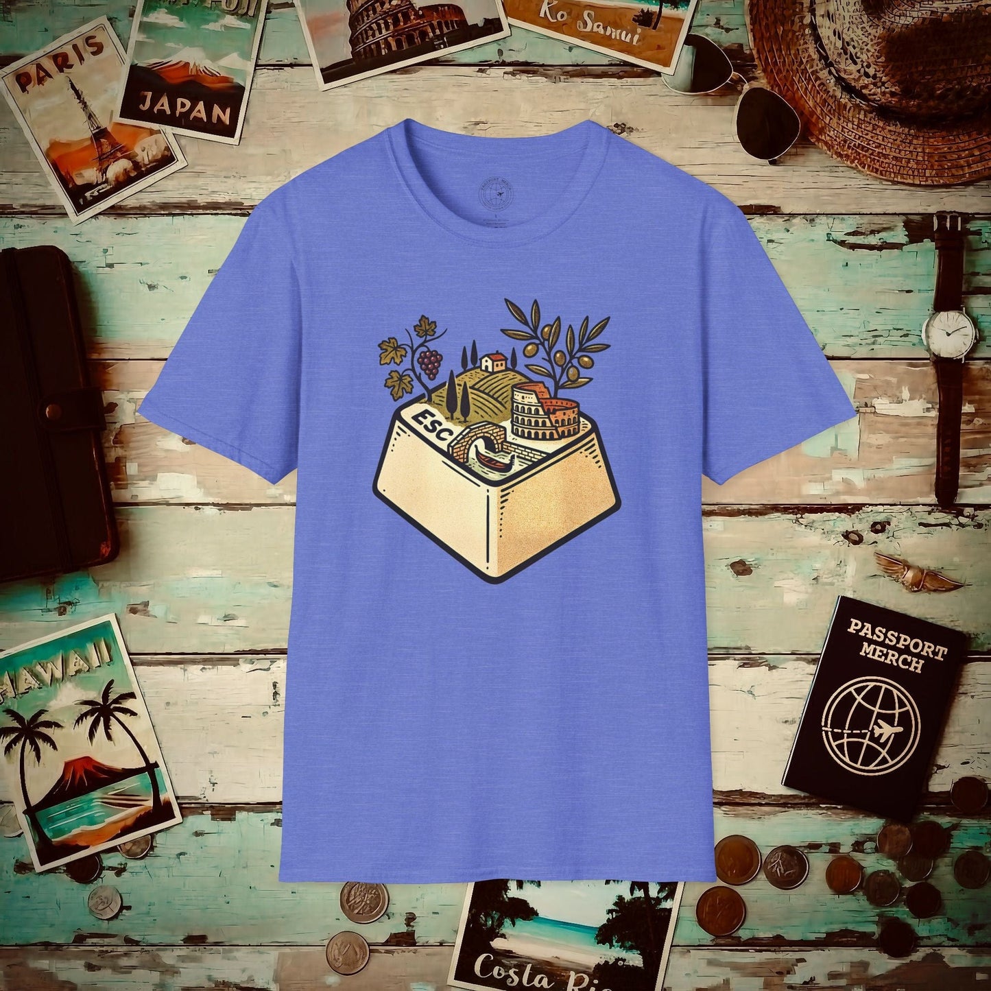 Escape Key To... Italy T-Shirt Heather Royal / S