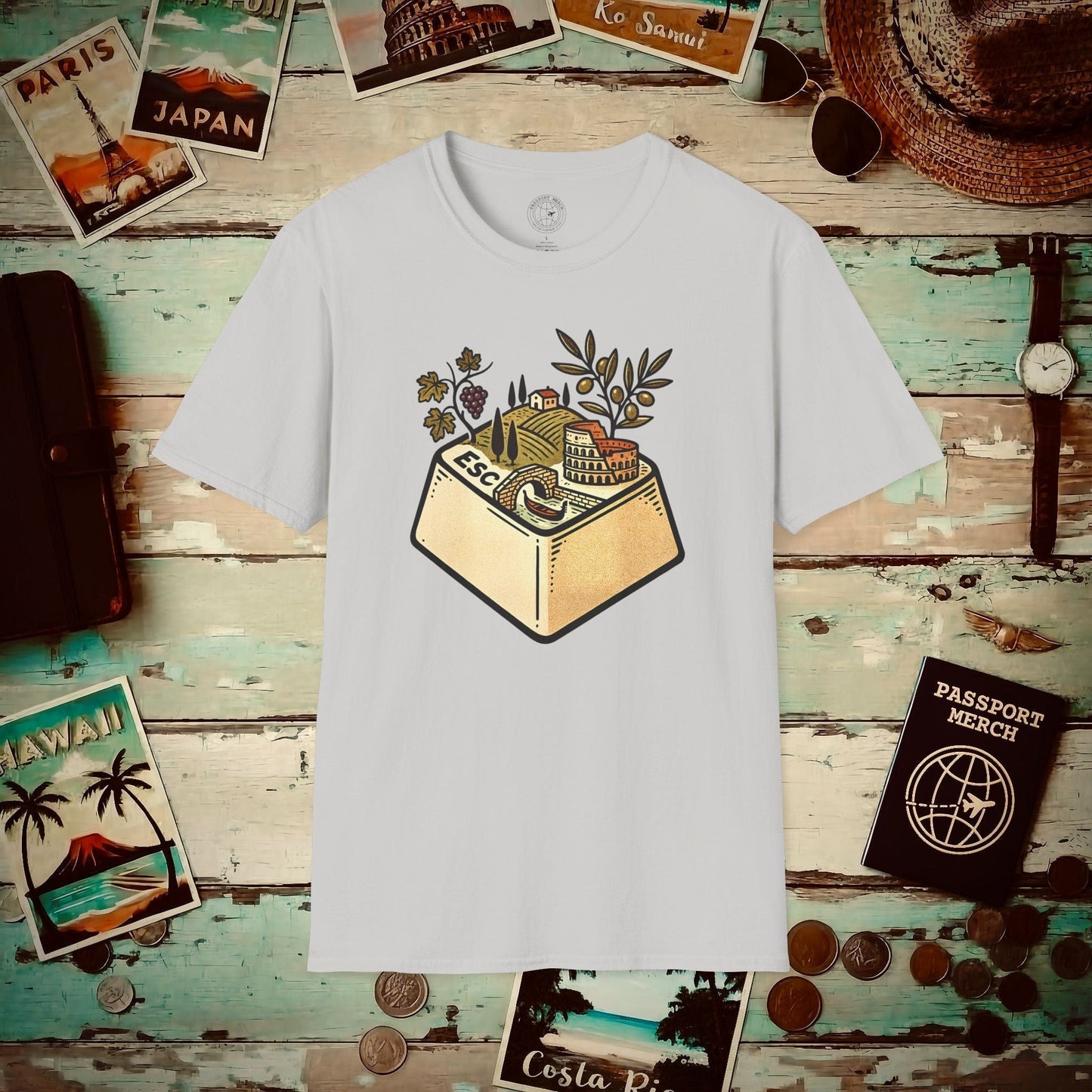Escape Key To... Italy T-Shirt Ice Grey / S
