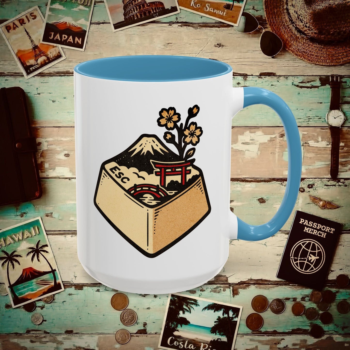 Escape Key To... Japan 15oz Mug Light Blue / 15oz