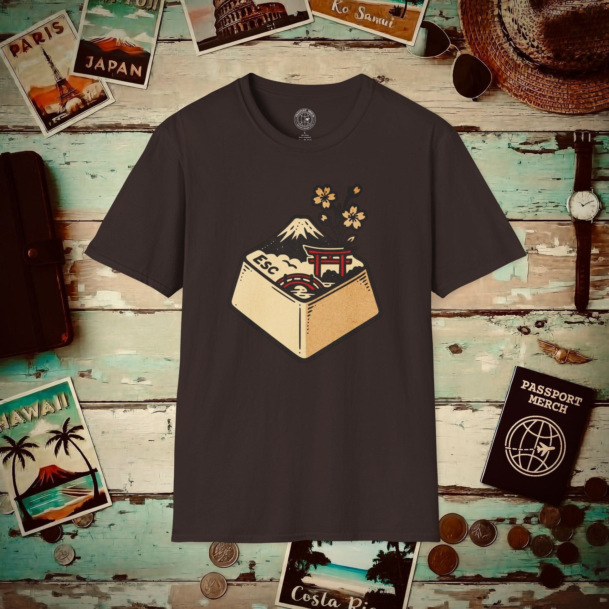 Escape Key To... Japan T-Shirt Dark Chocolate / S
