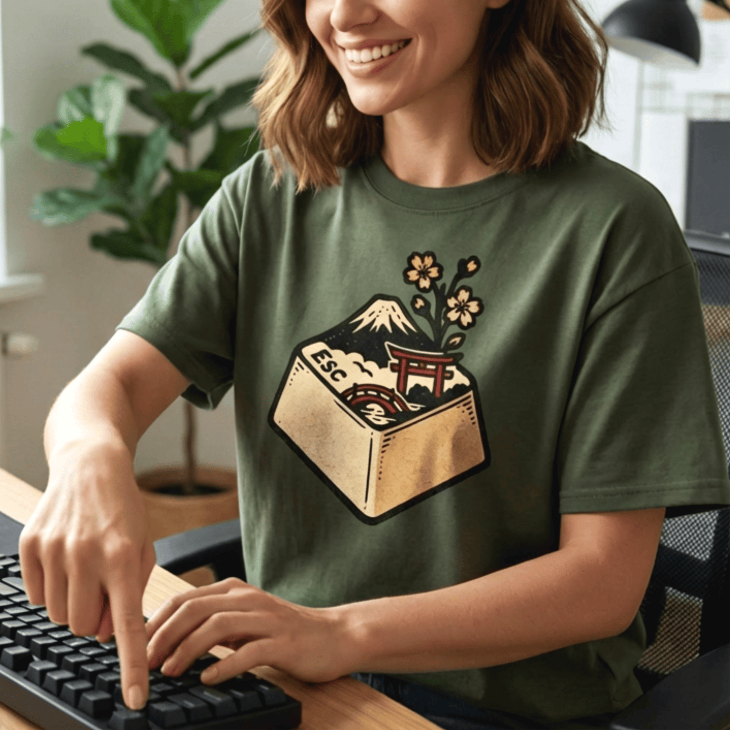 Escape Key To... Japan T-Shirt Military Green / S