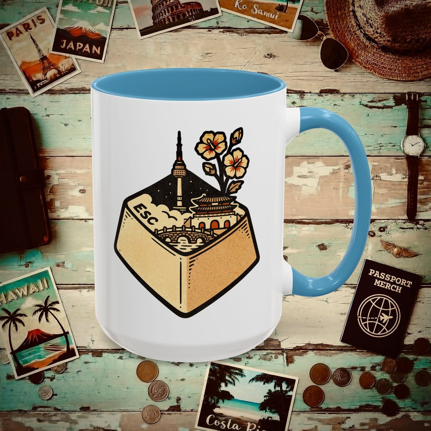 Escape Key To... Korea 15oz Mug Light Blue / 15oz