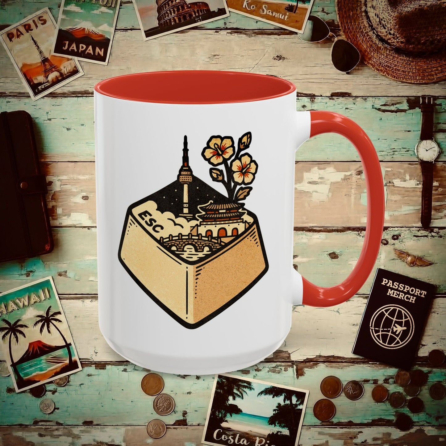 Escape Key To... Korea 15oz Mug Red / 15oz
