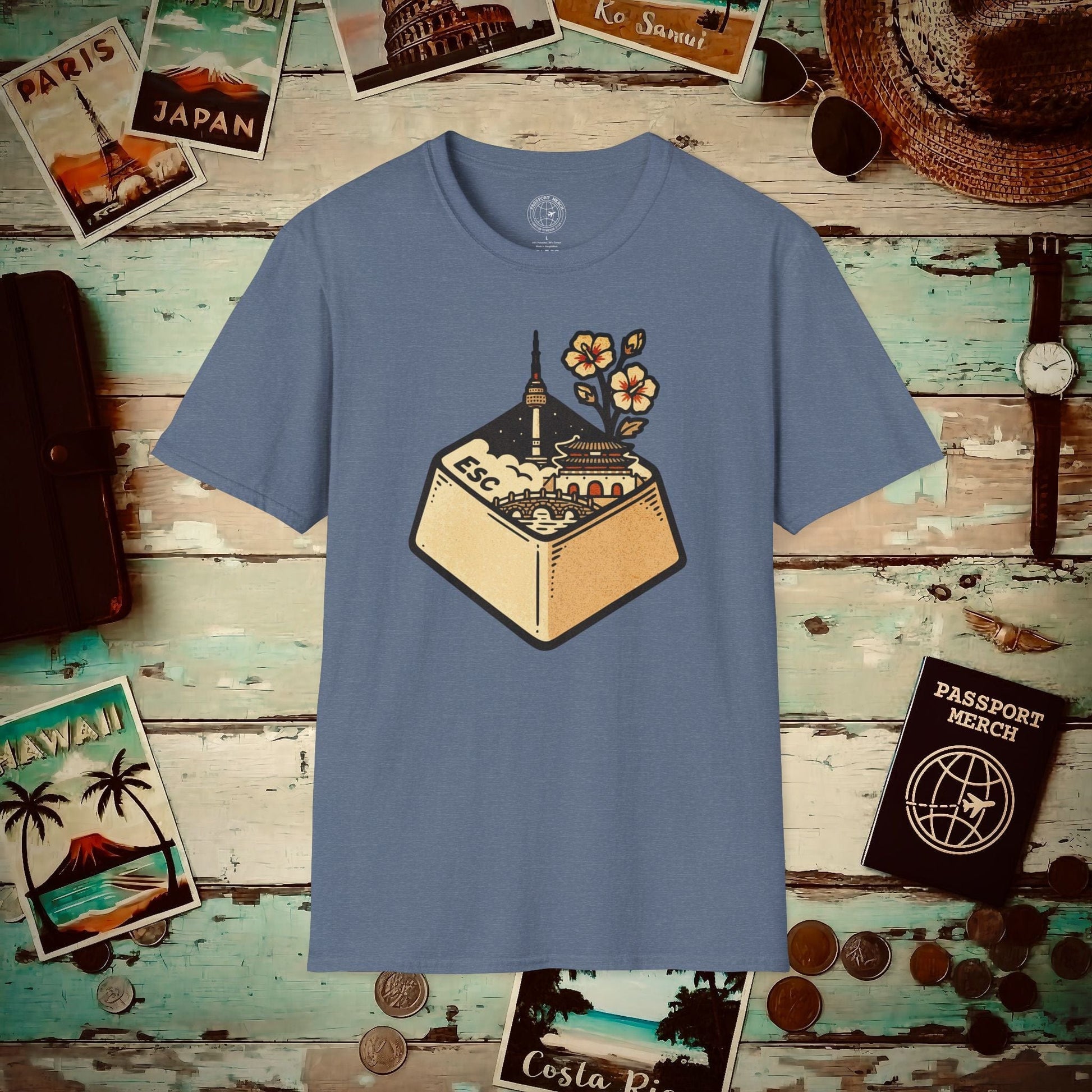 Escape Key To... Korea T-Shirt Heather Indigo / S