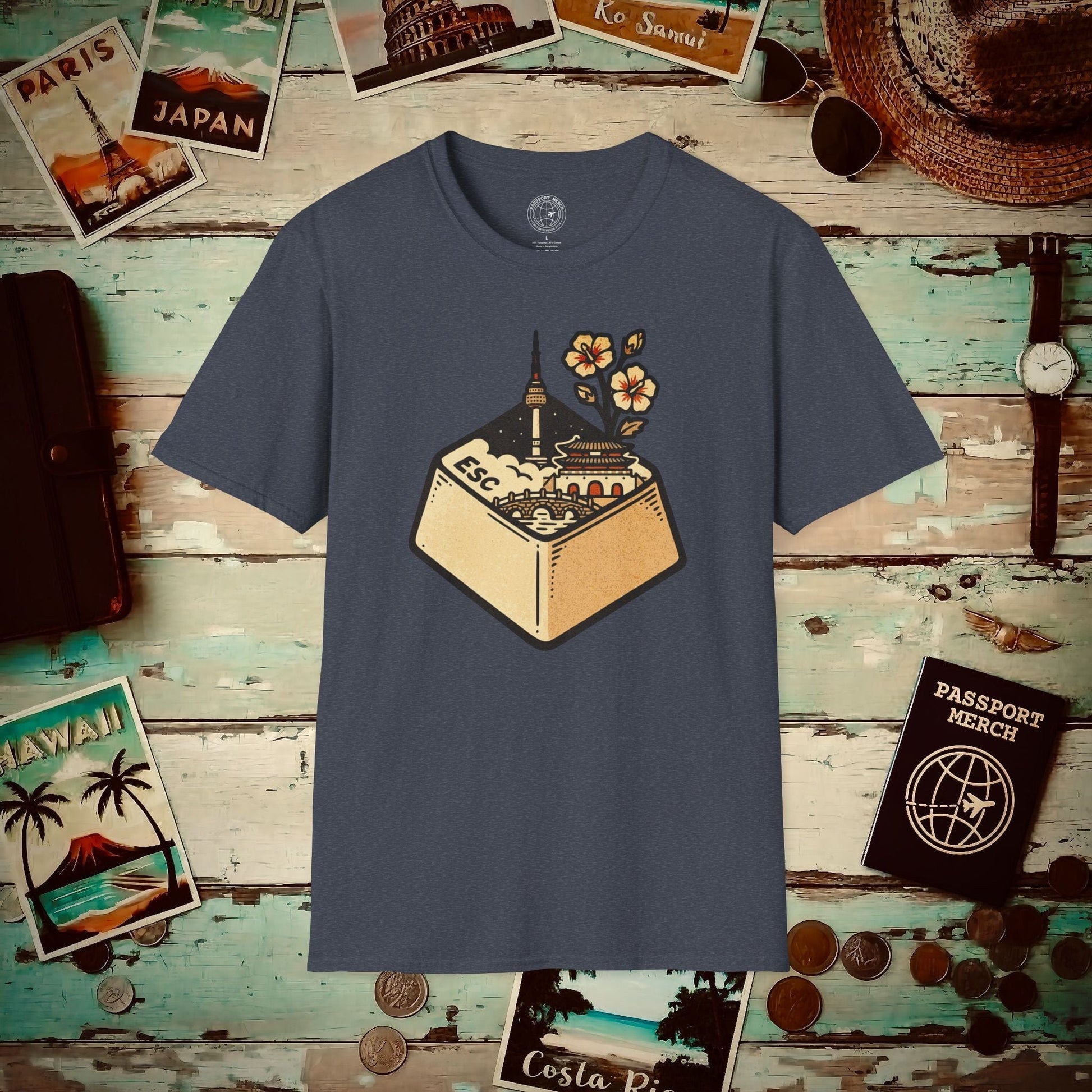 Escape Key To... Korea T-Shirt Heather Navy / S