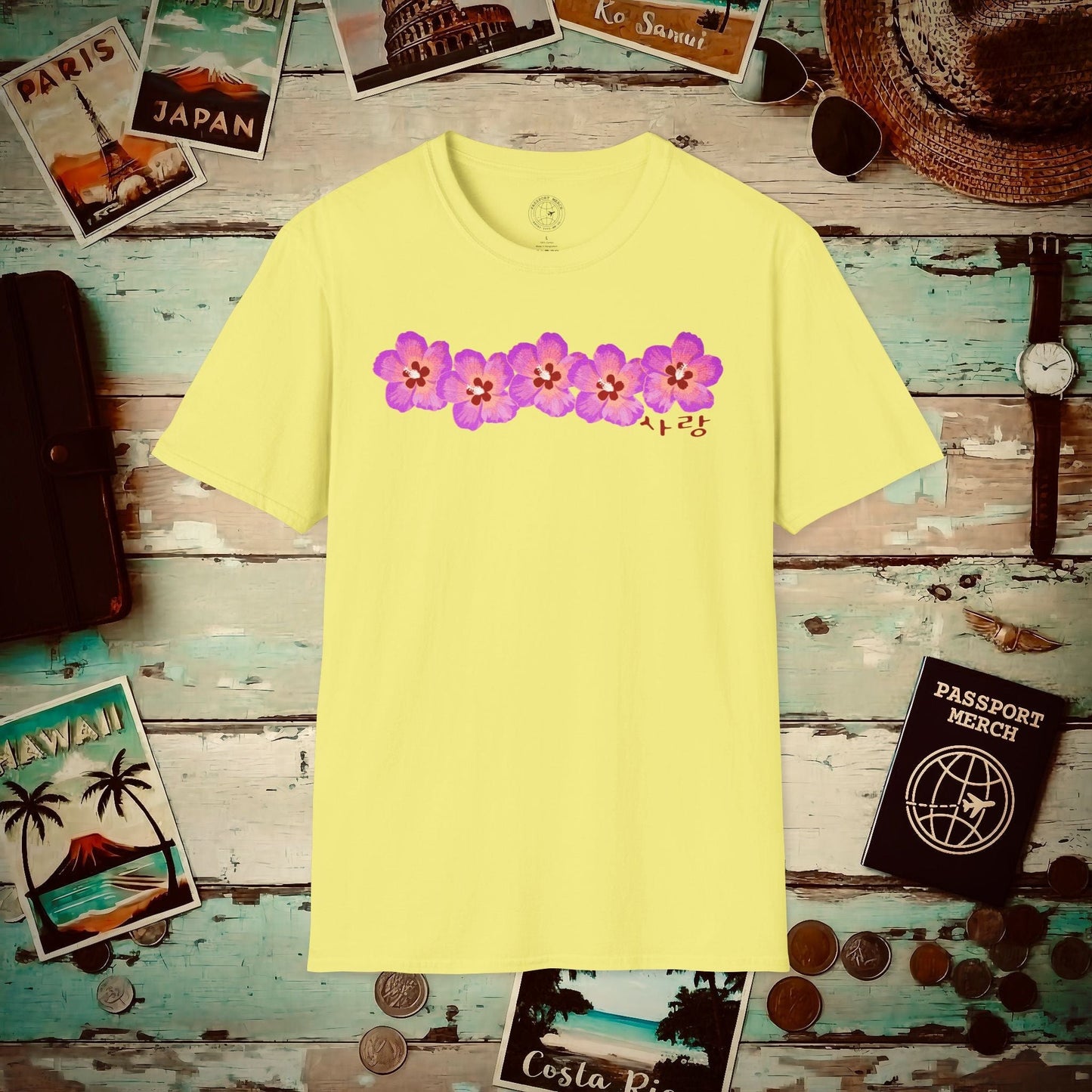 Five Pink Mugunghwa, Korea T-Shirt Cornsilk / S