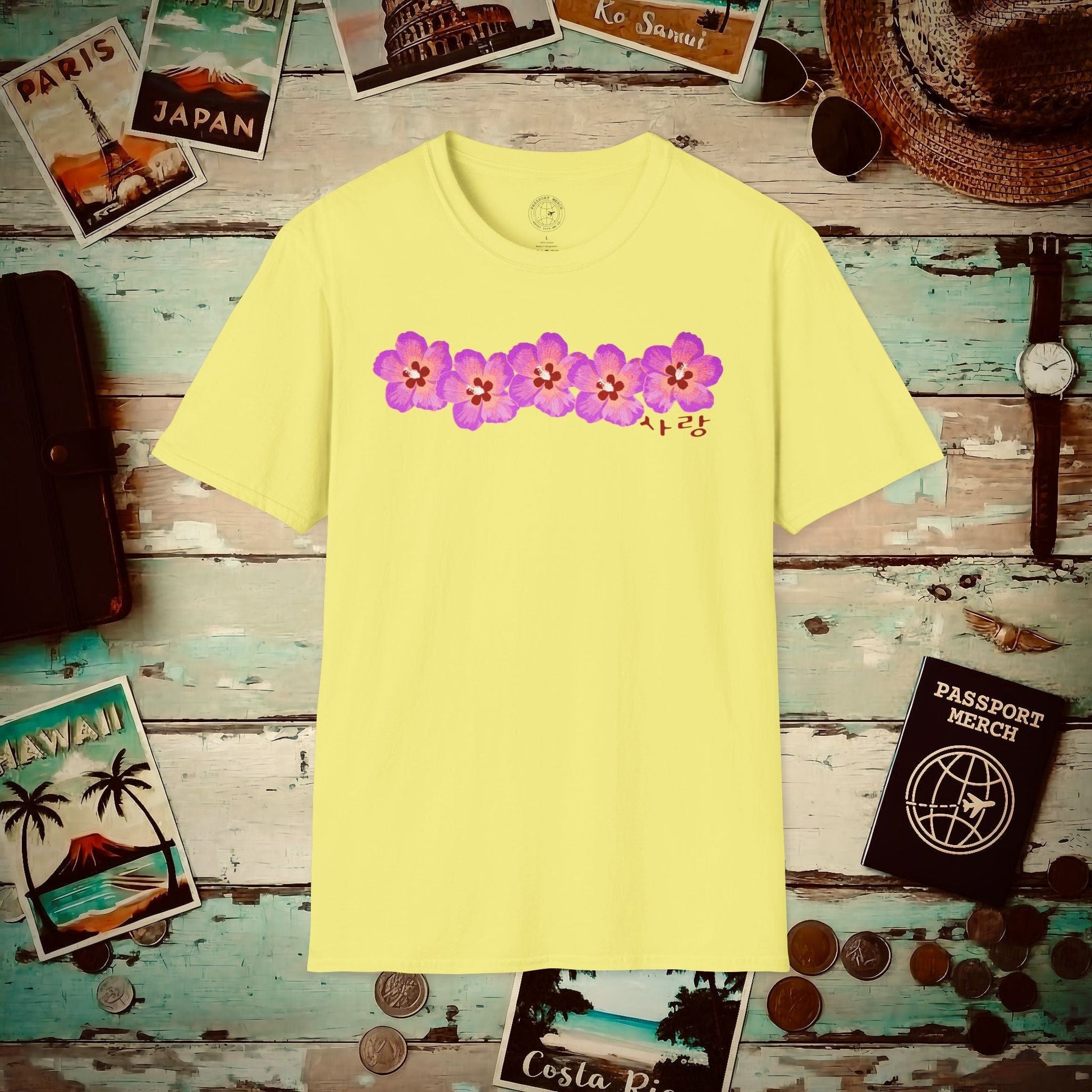 Five Pink Mugunghwa, Korea T-Shirt Cornsilk / S