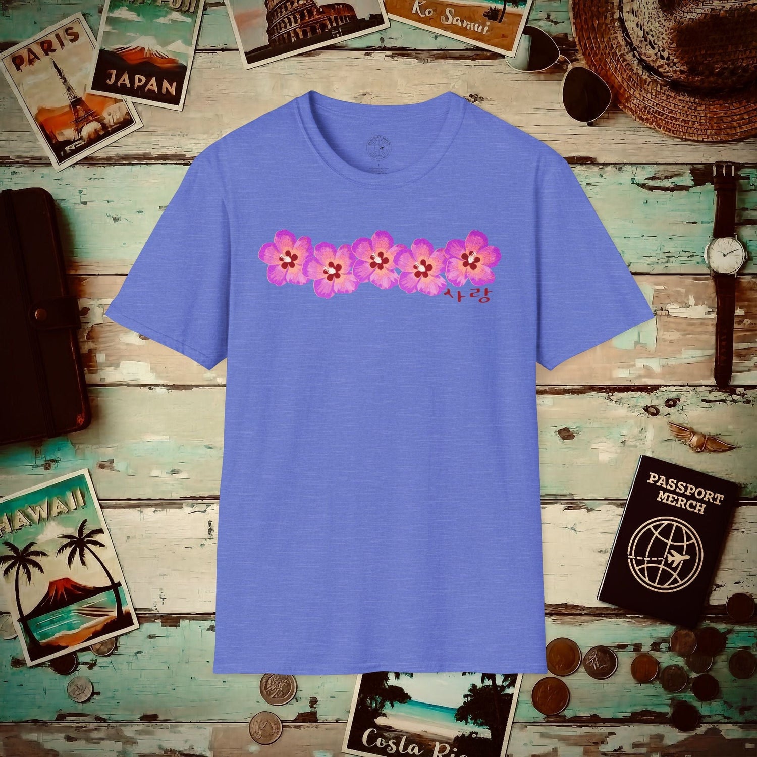 Five Pink Mugunghwa, Korea T-Shirt Heather Royal / S