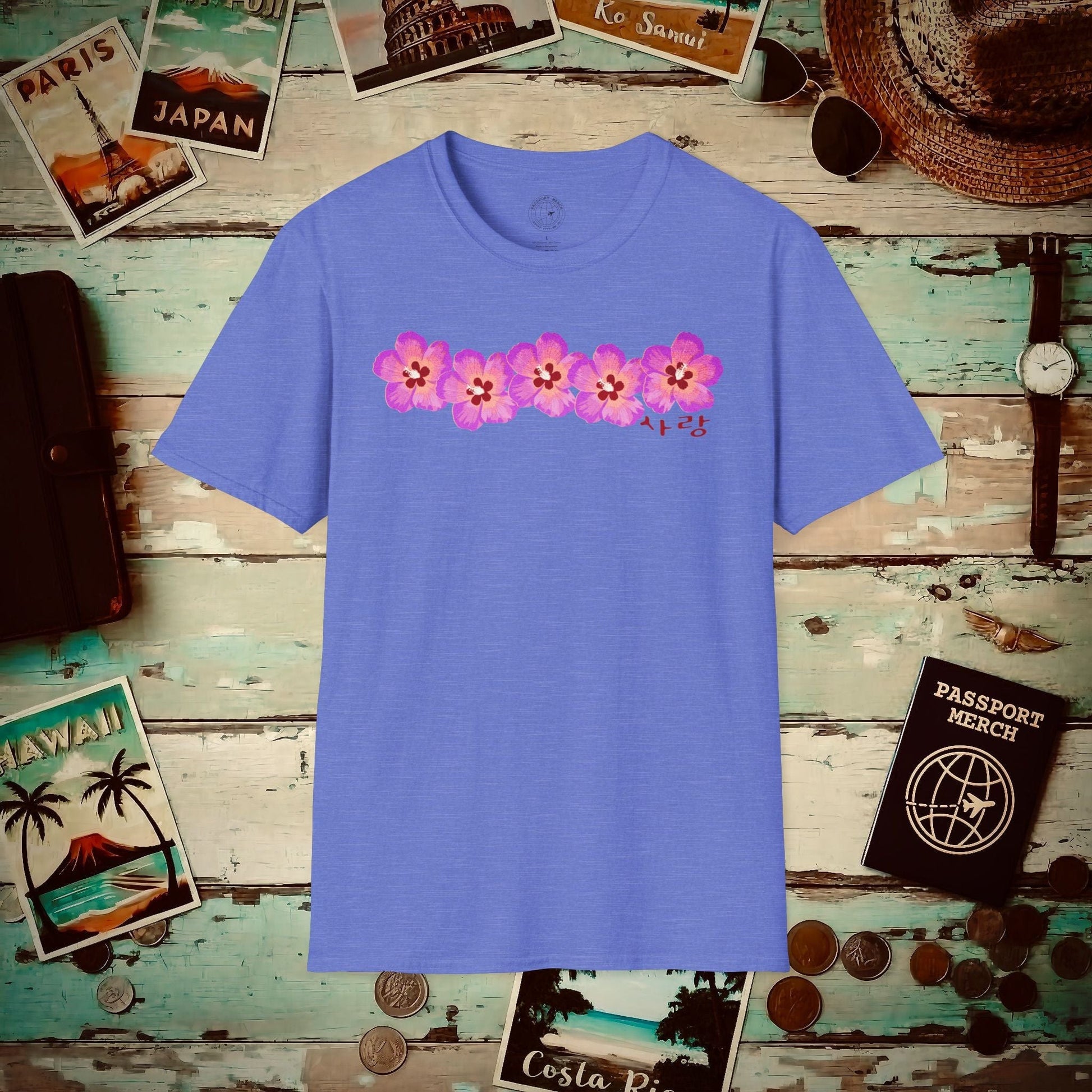 Five Pink Mugunghwa, Korea T-Shirt Heather Royal / S