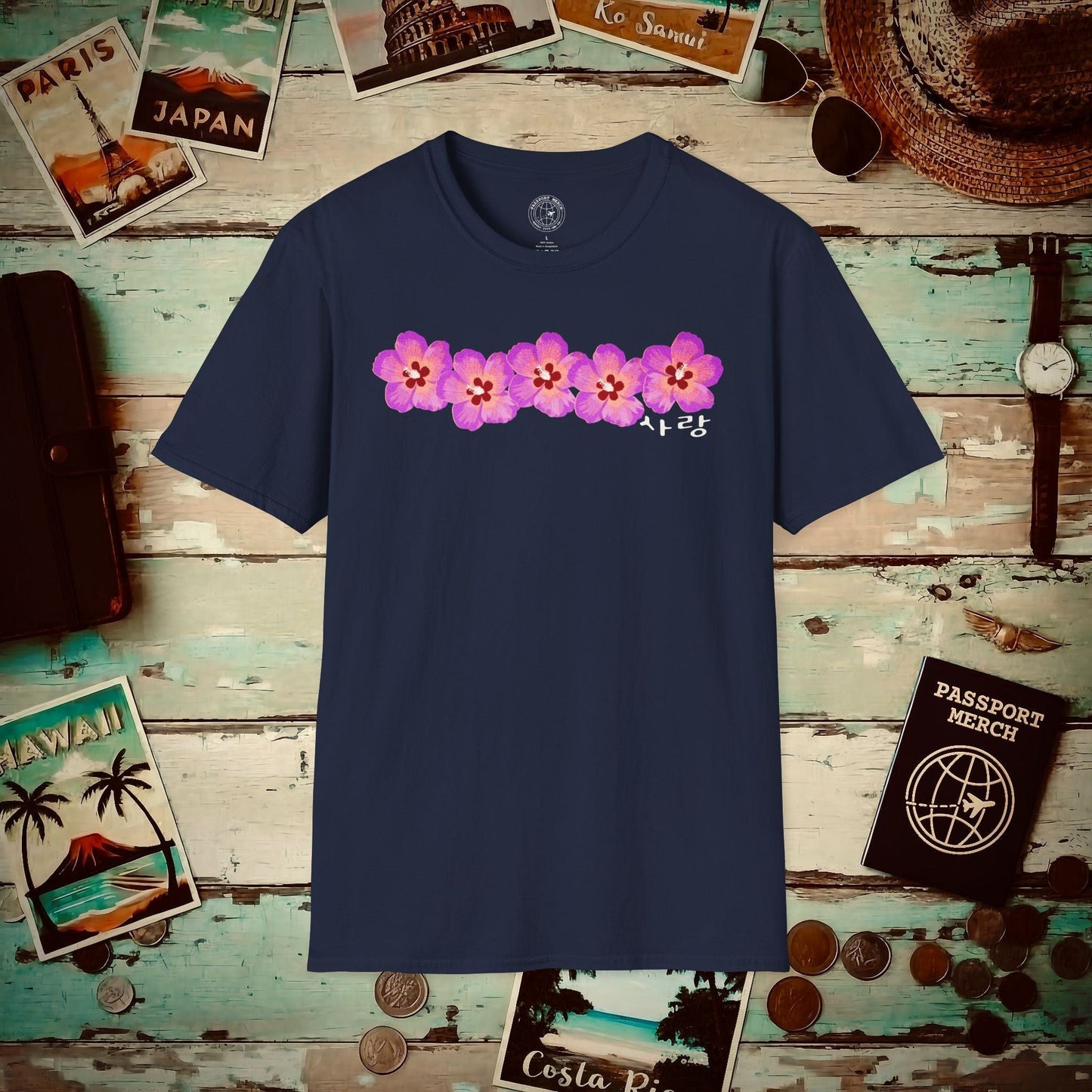 Five Pink Mugunghwa, Korea T-Shirt Navy / S