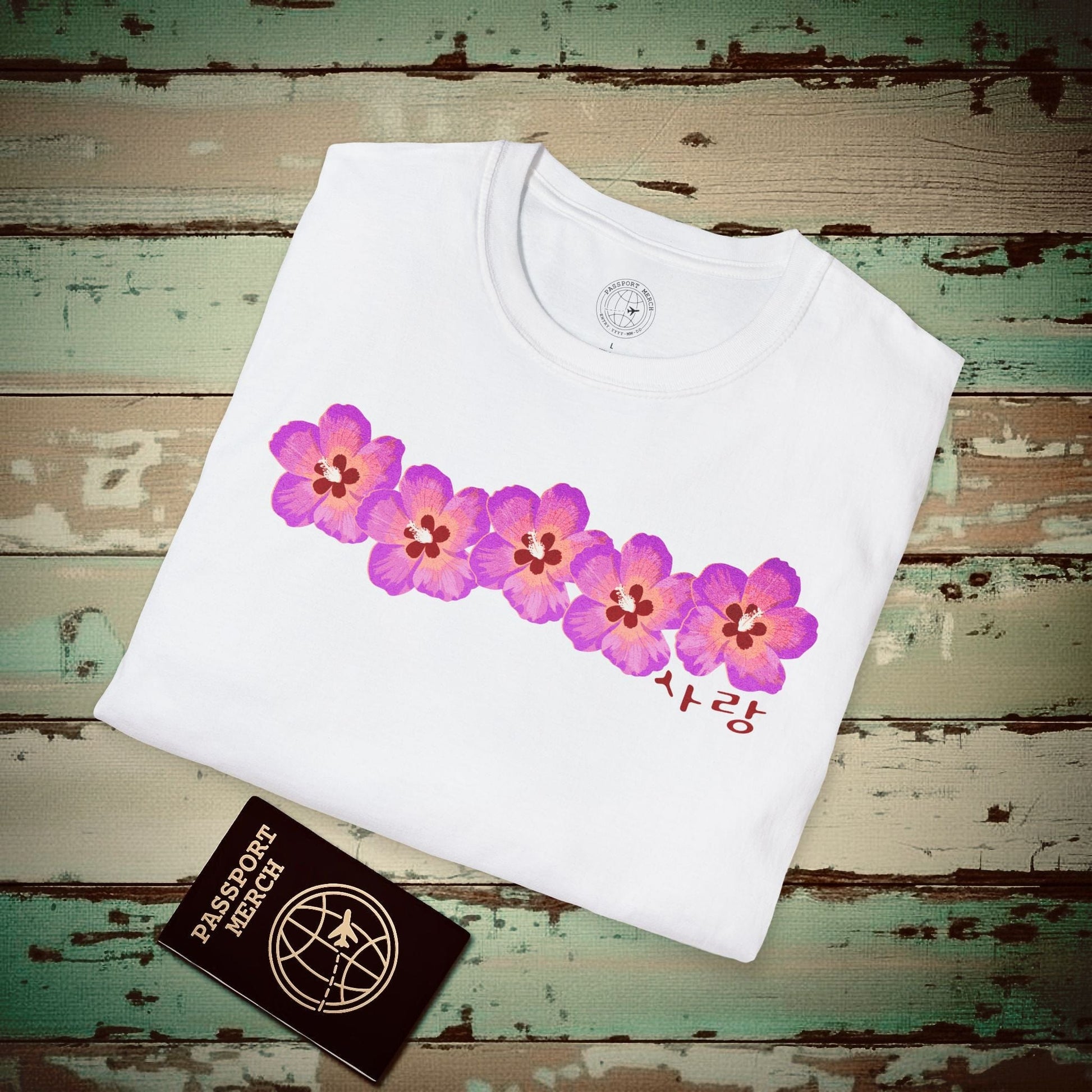 Five Pink Mugunghwa, Korea T-Shirt White / S