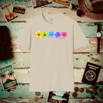 Five Vibrant Hibiscus, Hawaii T-Shirt Sand / S