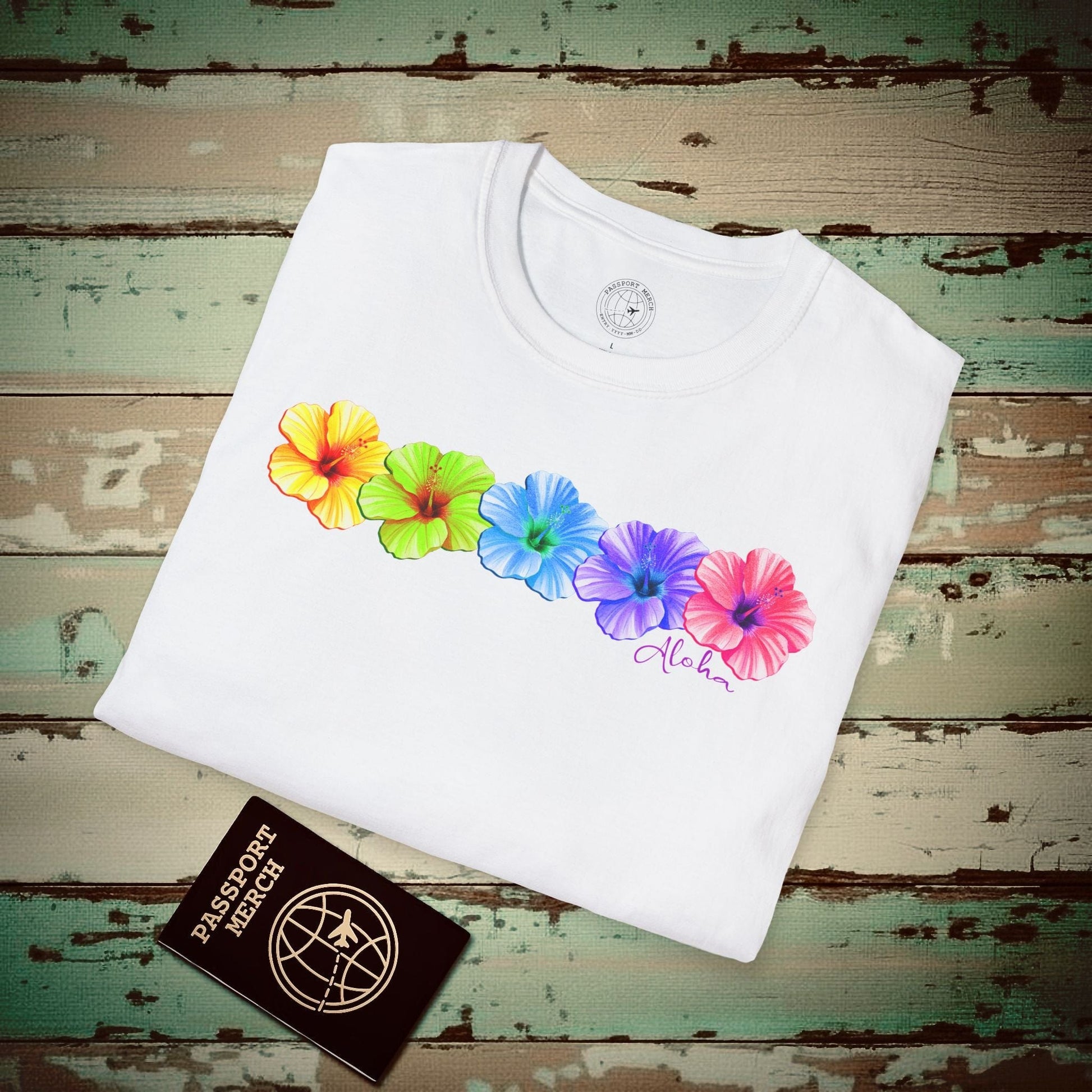 Five Vibrant Hibiscus, Hawaii T-Shirt White / S
