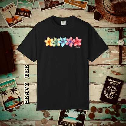 Five Vibrant Plumerias, Hawaii Heavy Tee Black / S