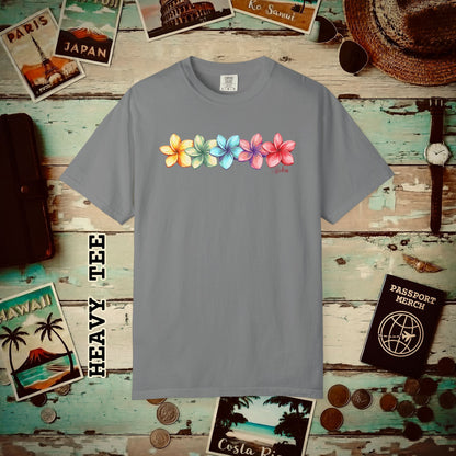 Five Vibrant Plumerias, Hawaii Heavy Tee Grey / S