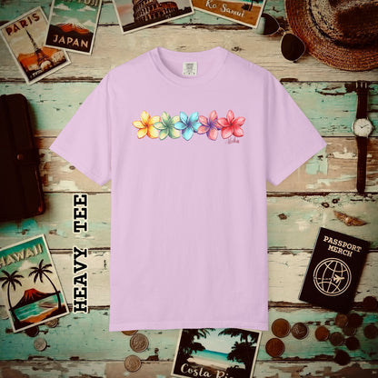 Five Vibrant Plumerias, Hawaii Heavy Tee Orchid / S