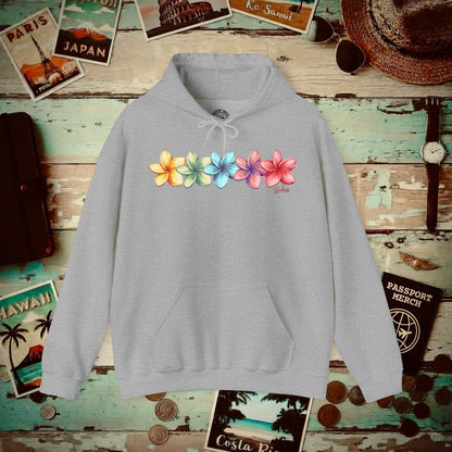 Five Vibrant Plumerias, Hawaii Hoodie Sport Grey / S