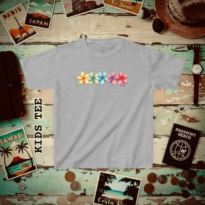 Five Vibrant Plumerias, Hawaii Kids Tee XS / Sport Grey