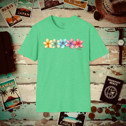 Five Vibrant Plumerias, Hawaii T-Shirt Heather Irish Green / S