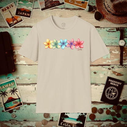 Five Vibrant Plumerias, Hawaii T-Shirt Sand / S