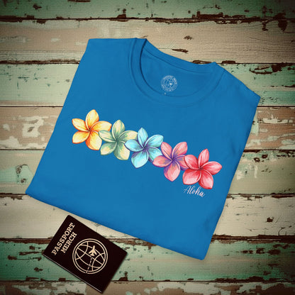 Five Vibrant Plumerias, Hawaii T-Shirt Sapphire / S