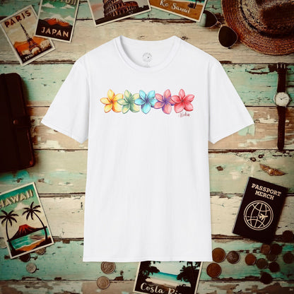 Five Vibrant Plumerias, Hawaii T-Shirt White / S
