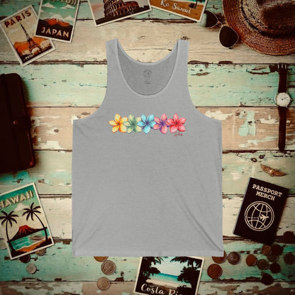 Five Vibrant Plumerias, Hawaii Tank Top Athletic Heather / XS