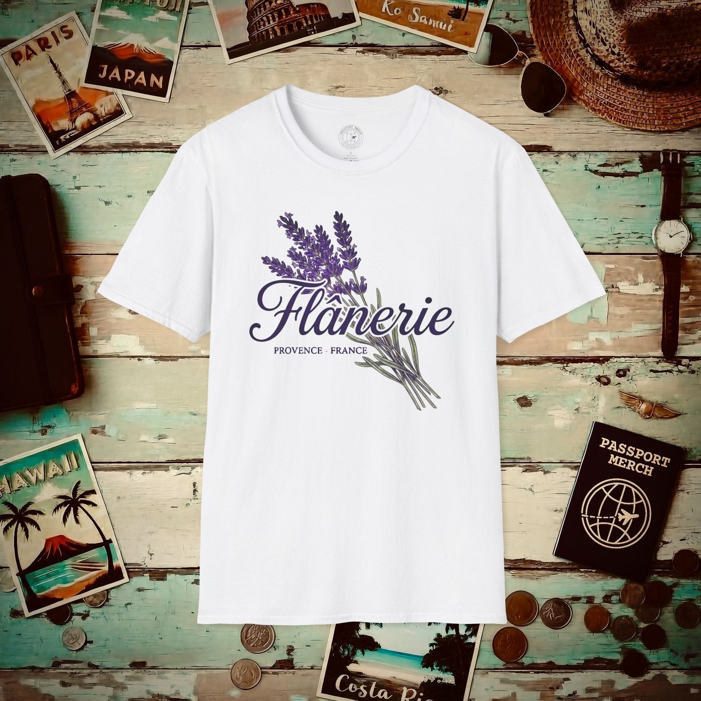 Flanerie, Provence Lavenders, France T-Shirt White / S