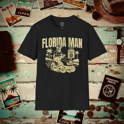 Florida Man Arrested for Driving Lawn Mower on Highway T-Shirt Black / S