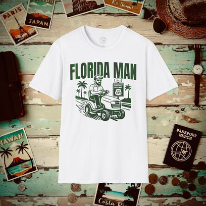 Florida Man Arrested for Driving Lawn Mower on Highway T-Shirt White / S
