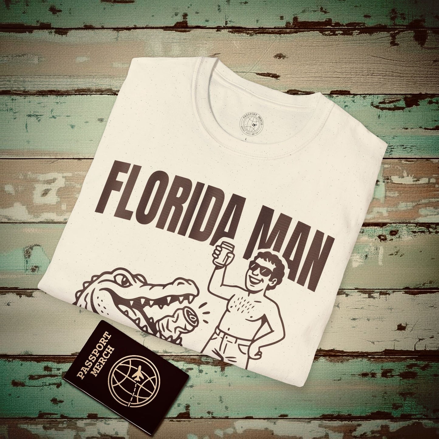 Florida Man Uses Alligator to Open Beer Can T-Shirt Natural / S