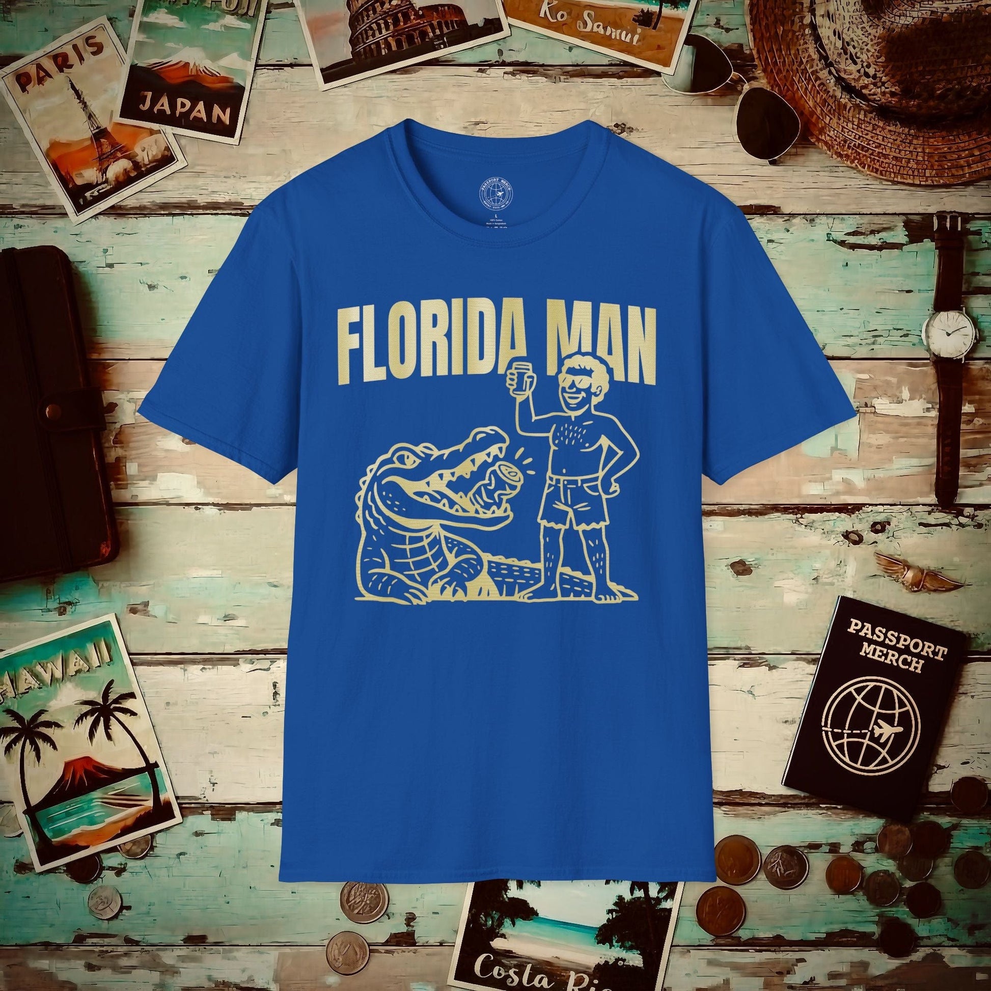 Florida Man Uses Alligator to Open Beer Can T-Shirt Royal / S